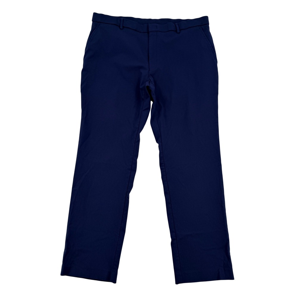 Ralph Lauren Mens Navy Blue Rayon Blend Stretch Trousers Pants 36x29 Business
